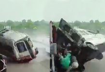 சுங்கச்சாவடியில் மோதி ஆம்புலன்ஸ் விபத்து! – பதைபதைக்க வைக்கும் காட்சிகள்