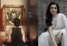 லிங்க பைரவி முன் தியானம் செய்யும் சமந்தா – வைரலாகும் புகைப்படம்!