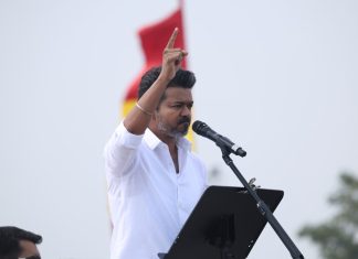 தீய சக்திக்கும், தூய சக்திக்கும் இடையே தான் போட்டி! – ஈரோட்டில் விஜய் பேச்சு